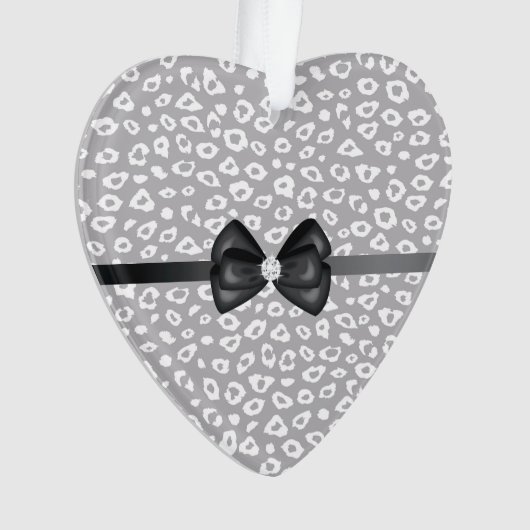 Ribbon blanc gris léopard diamant bow (devant)