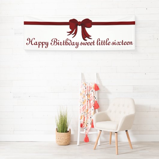 Ribbon Border red + je backgr. en ideeën Spandoek (Insitu)