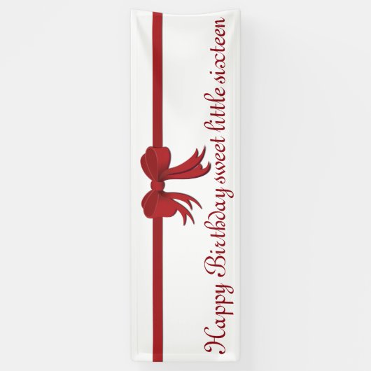 Ribbon Border red + je backgr. en ideeën Spandoek (Verticaal)