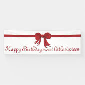 Ribbon Border red + je backgr. en ideeën Spandoek (Horizontaal)