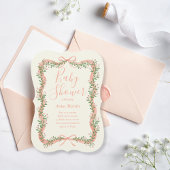 Ribbon Bow and Greenery Baby Shower Invitation
