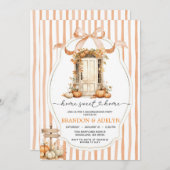 Ribbon Bow Pumpkin Huisverwarmen Home Sweet Home Kaart (Voorkant / Achterkant)