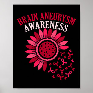 Ribbon Brain Aneurysm Awareness Month Support Grap Poster