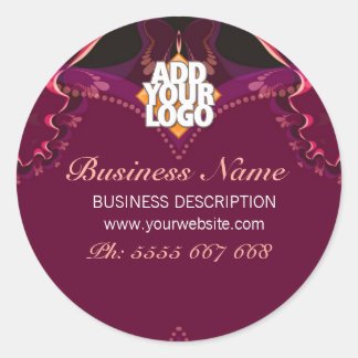 Ribbon Butterfly Goddess New age w/Logo Business Ronde Sticker