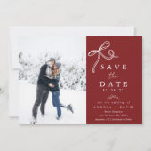 Ribbon Christmas Save The Date Card (Devant)