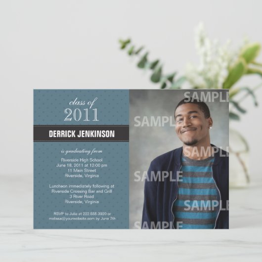 Ribbon Cross Afstuderen Uitnodiging (Staand voorkant)