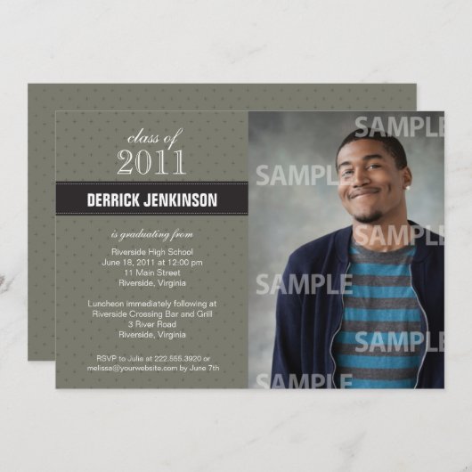 Ribbon Cross Afstuderen Uitnodiging (Voorkant / Achterkant)