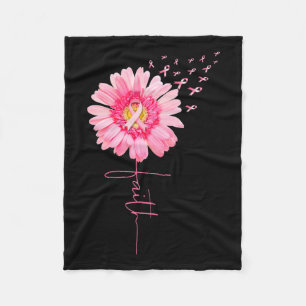 Ribbon Daisy Faith - Breast Cancer Awareness Month Fleece Deken