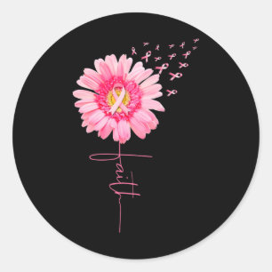 Ribbon Daisy Faith - Breast Cancer Awareness Month Ronde Sticker
