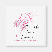 Ribbon Dandelion Faith Hope Love Borstkanker Magneet (Voorkant)