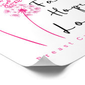 Ribbon Dandelion Faith Hope Love Borstkanker Poster (Hoek)