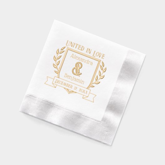 Ribbon de Crest Couple Botanique Unis dans l'amour (Gauche)