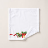 Ribbon de Noël et Holly (Gant de toilette)