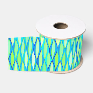 Ribbon-druk halverwege de eeuw - turkooizen en lim grosgrain lint