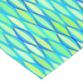 Ribbon-druk halverwege de eeuw - turkooizen en lim tafelkleed (Gekanteld)