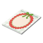 Ribbon & Frills Holiday Message Personalized Notitieblok (Gedraaid)