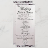 Ribbon & Glitter op Pearl - Paarse bruiloft Programma (Voorkant / Achterkant)