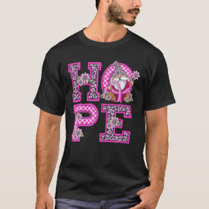 Ribbon Gnome Leopard Hope Breast Cancer Bewustheid T-shirt