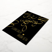 Ribbon Hand Drawn Lettering Wedding geperst Folie Uitnodiging (Gedraaid)