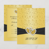RIBBON IMPRIMÉ Carte RSVP Hearts II (Devant / Derrière)