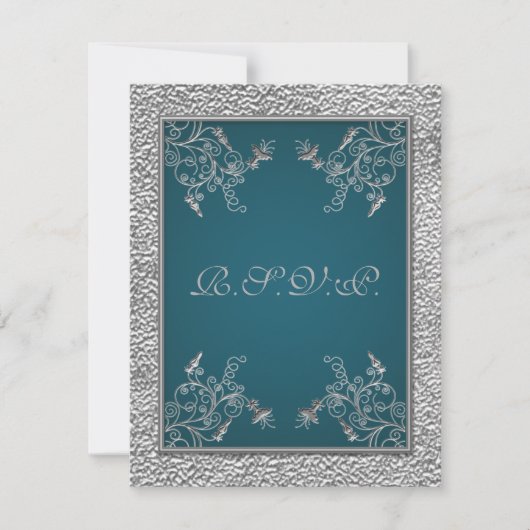 RIBBON IMPRIMÉ Turquoise sur carte FAUX Pewter RSV (Devant)