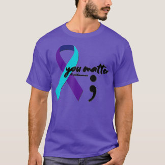 Ribbon je maakt semicolon suïcidebewustzijn belang t-shirt