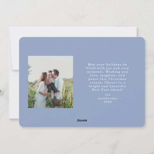 Ribbon Lijst Kerst Kaart met Boog (Achterkant)