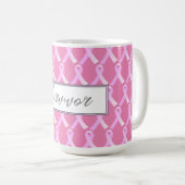 Ribbon rose Cancer du sein Survivant Café Mug (Devant droit)