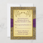 RIBBON Royal Purple, Carte Gold RSVP (Dos)