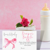 Ribbon roze strikken baby meisje Baby shower luier Informatiekaartje