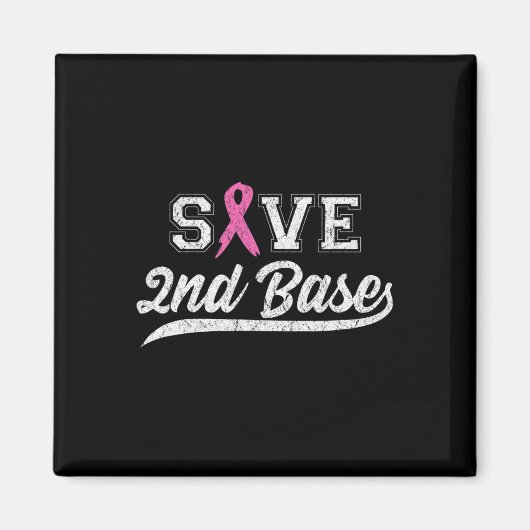 Ribbon Save Second Base Borstkanker Bewustzijn VI Magneet (Voorkant)