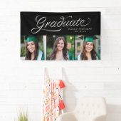Ribbon script afstuderen trendy drie foto afstudee spandoek (Insitu)