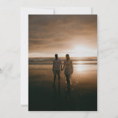 Ribbon Script Minimalist Wedding Photo Kaart (Achterkant)