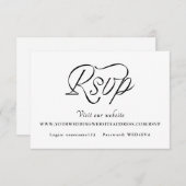 Ribbon Script Minimalist Wedding RSVP Kaartje (Voorkant / Achterkant)