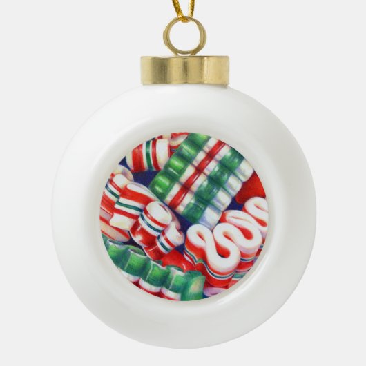 RIBBON SNOEP Ceramic Ball Ornament (Voorkant)