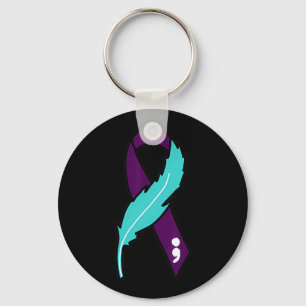 Ribbon Suicide Awareness geestelijke gezondheid vo Sleutelhanger