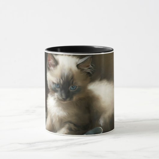 Ribbon Tangle Siamese Kitten Mok (Midden)