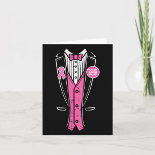 Ribbon Tuxedo Borstkanker Awareness Mannen Boys Kaart