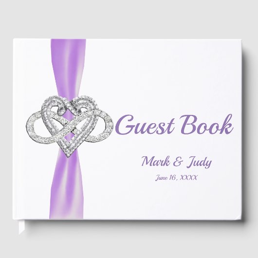 Ribbon violet Infinity Heart Mariage Livre d'or (Recto)