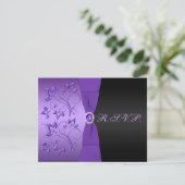 RIBBON violet, noir, carte de réponse florale (Debout devant)
