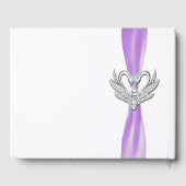 Ribbon violet Silver Swans Mariage Livre d'or (Verso)