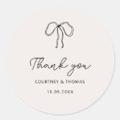 Ribbon Whimsical à la main merci étiquette (Devant)