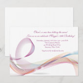 Ribbons Birthday Party Invitation Kaart (Voorkant / Achterkant)