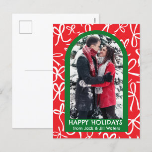 Ribbons Bows Christmas CUSTOM PHOTO Arch Feestdagenkaart