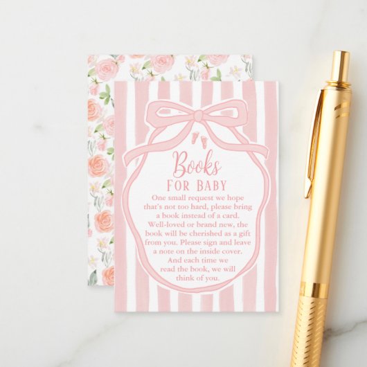 Ribbons Bows & Toes Book for Baby Enclosure Card   Informatiekaartje (Voorkant / Achterkant in situ)