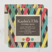 Ribbons en Button Uitnodiging (Voorkant / Achterkant)