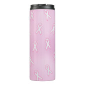 Ribbons met lichtroze achtergrond thermosbeker (Achterkant)