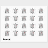  ribcage en hartanatomie Halloween Ronde Sticker (Vel)