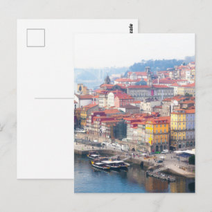 Ribeira en de Douro. Porto, Portugal. Briefkaart