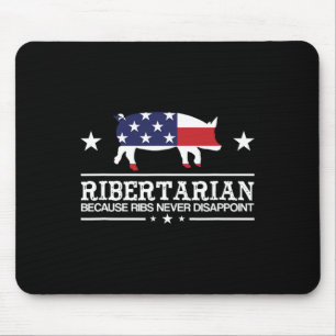Ribertarian Ribs Varken Patriottisch Grillen Funny Muismat